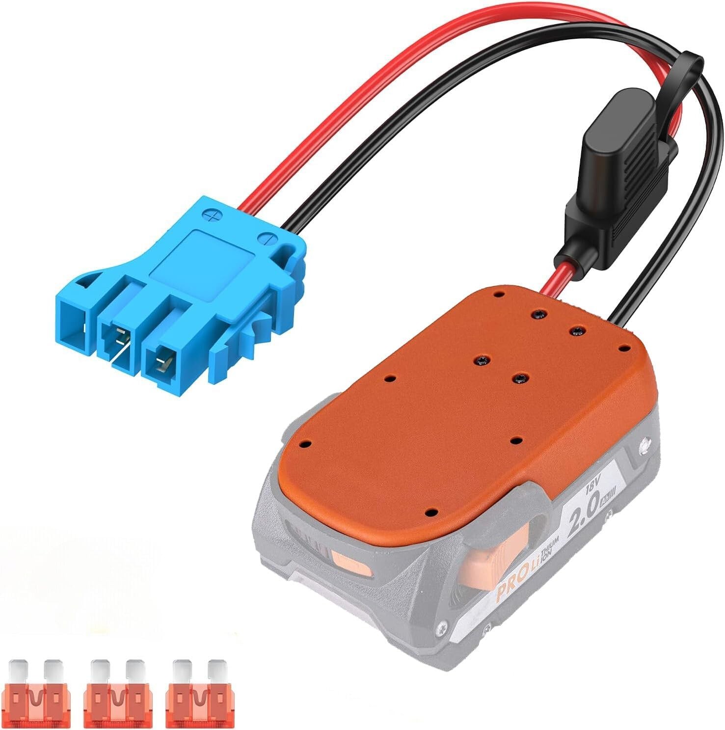 for Power Wheel Adapter for Ridgid 18V Li-ion Battery Adapter with 40A Fuse