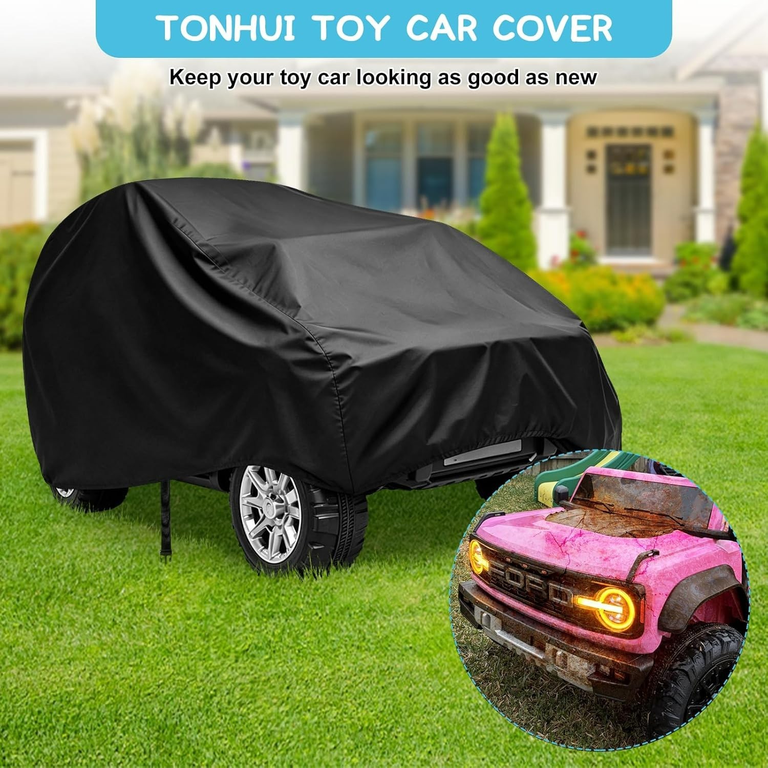 Water-Resistant Toy Car Cover for Kids | Adjustable Fit 52 x 28 inches