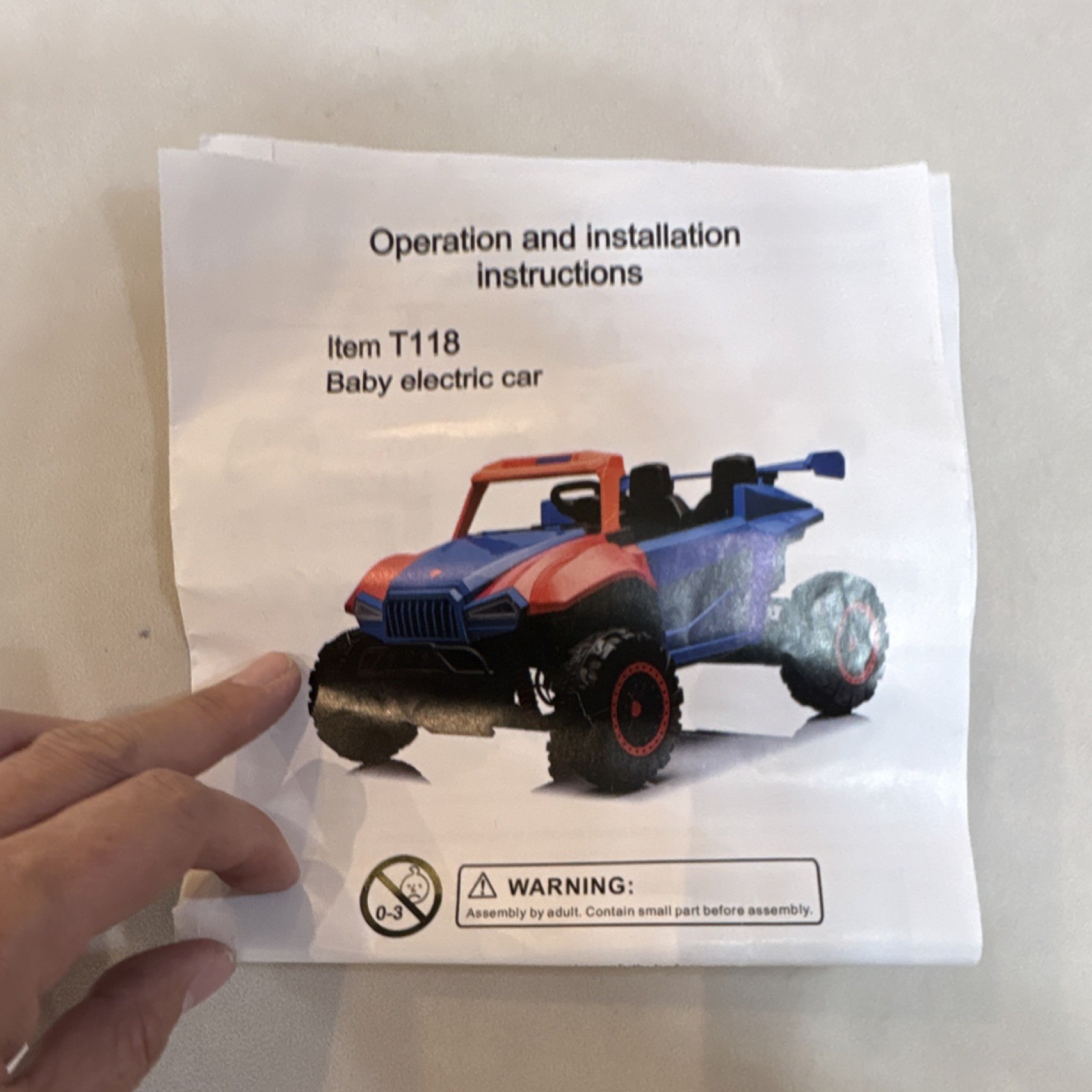Black Battery Operated Ride-On Toy Car T118 All-Terrain for Ages 3+ with Remote