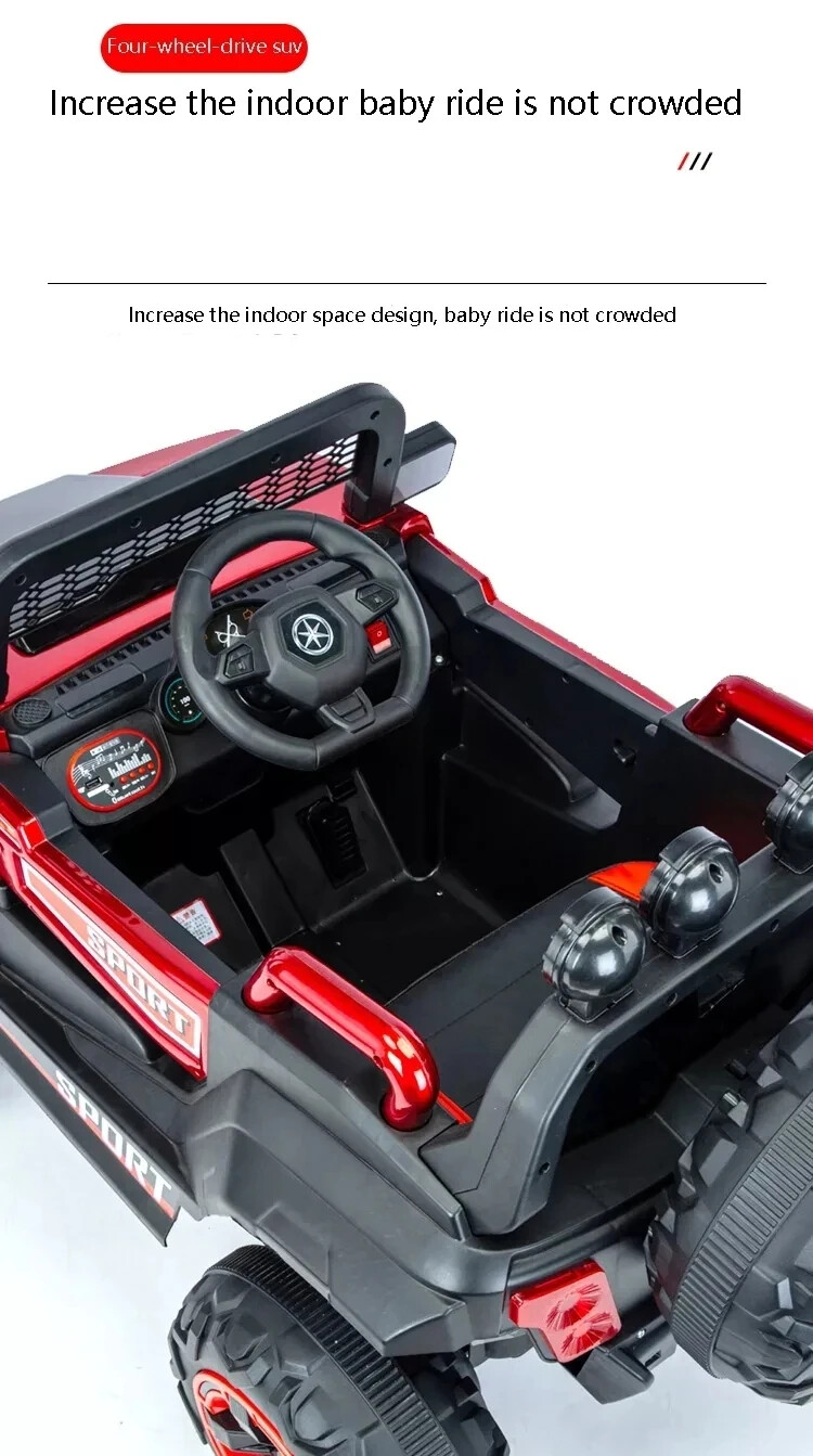 Electric Ride on Car 4 Wheels Motors Car with Music Lights Electric Car for Kid