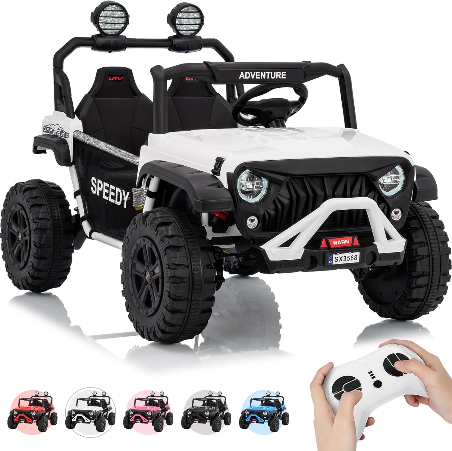 2 Seater Ride on Car for Kids Parental Remote 4WD 24V Ride on Toy 4.97MPH Truck