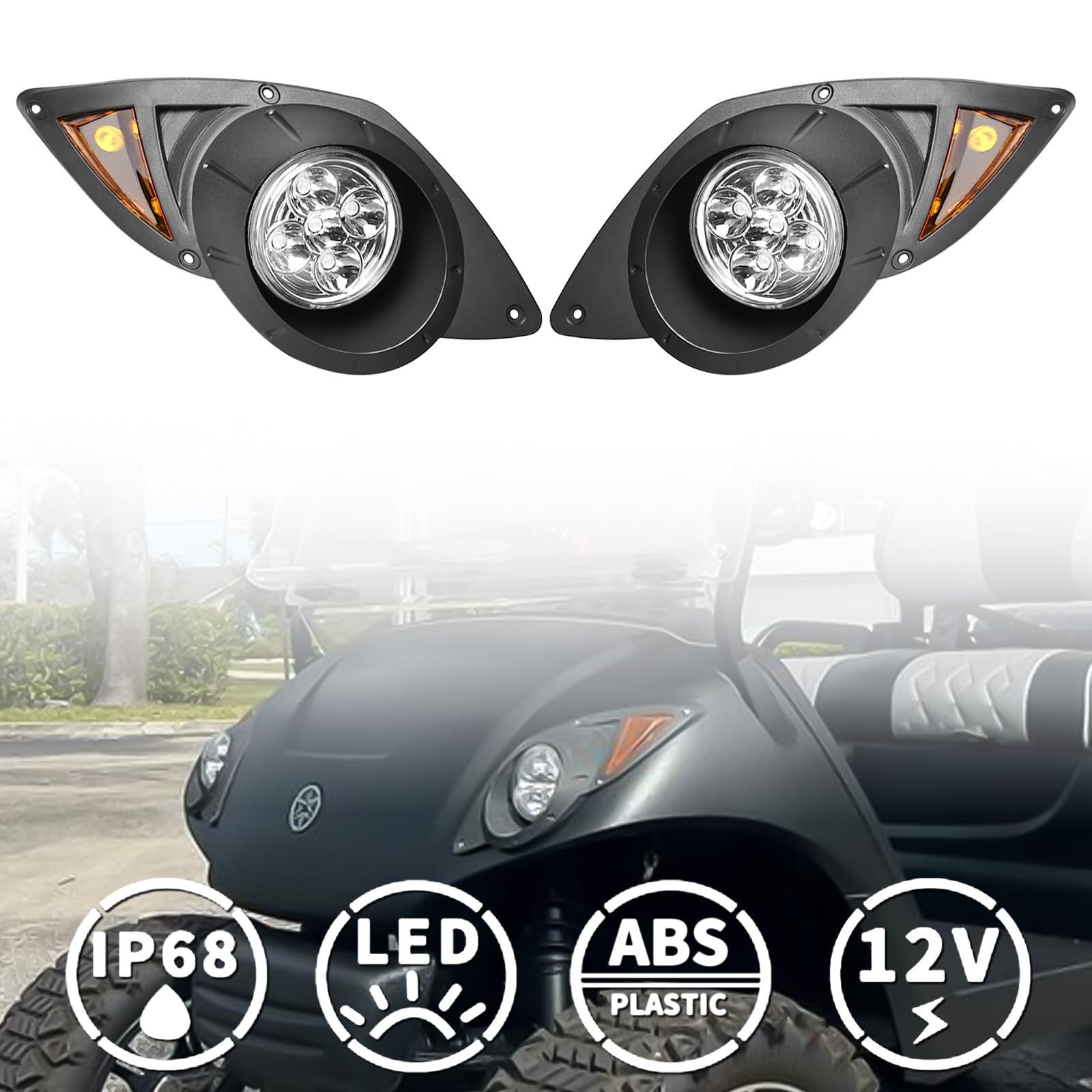 LED Head Light Kit For YAMAHA Drive G29 2007-2016 Gas or Electric Golf Cart M…
