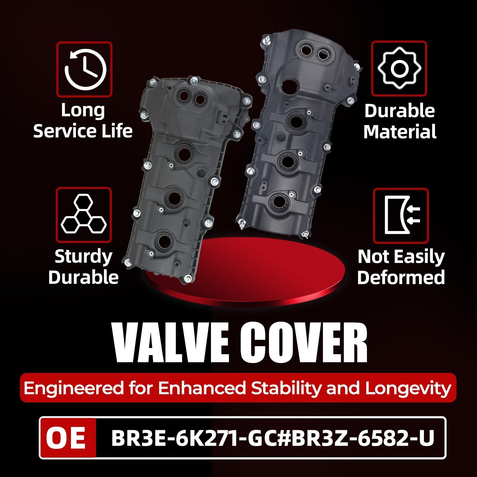 MITZONE Valve Cover Set Compatible with Ford Edge Explorer F-150 Flex Mustang…