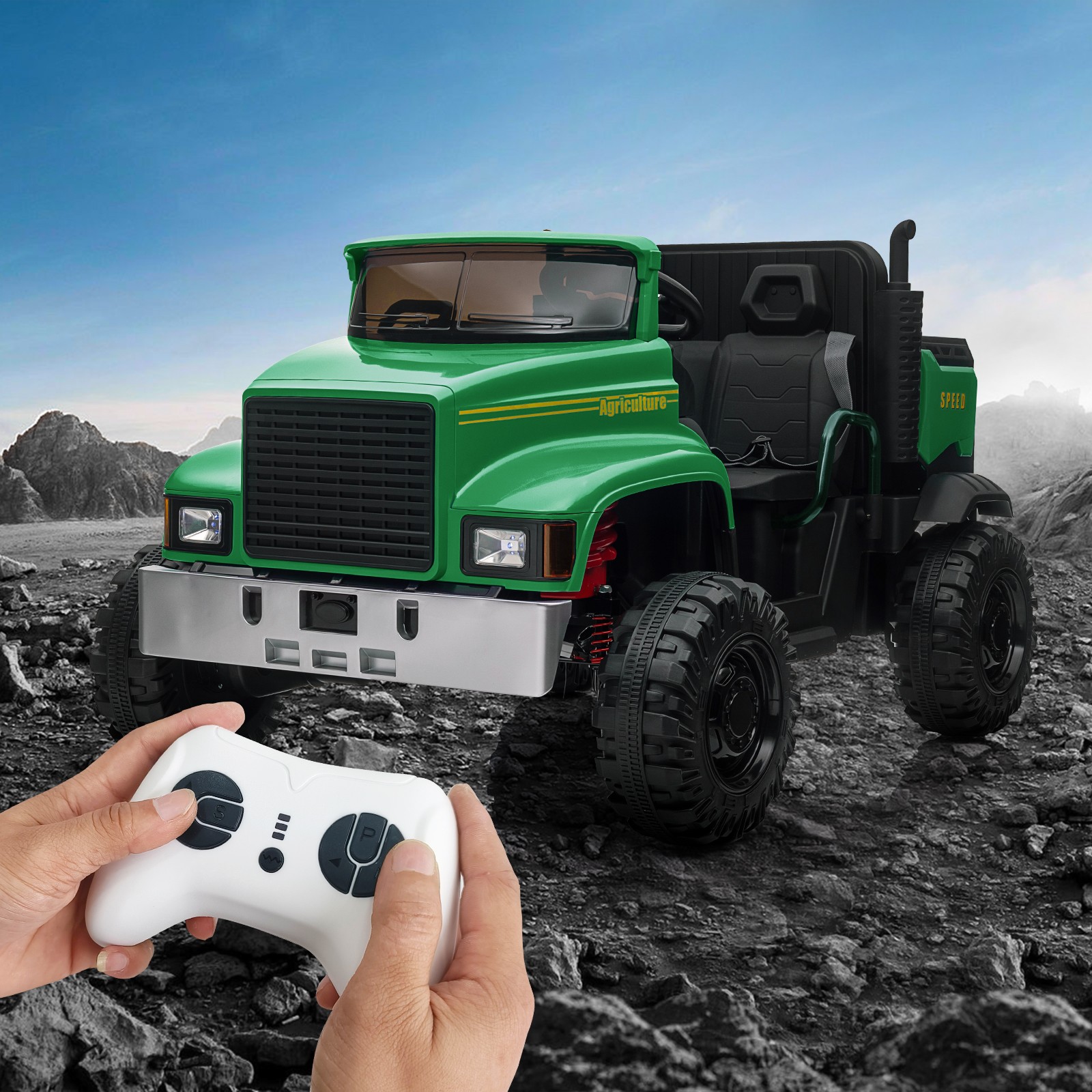 24V Electric UTV Ride-On Car with Dump Bed for Kids,4 x 200W Motors with RC New