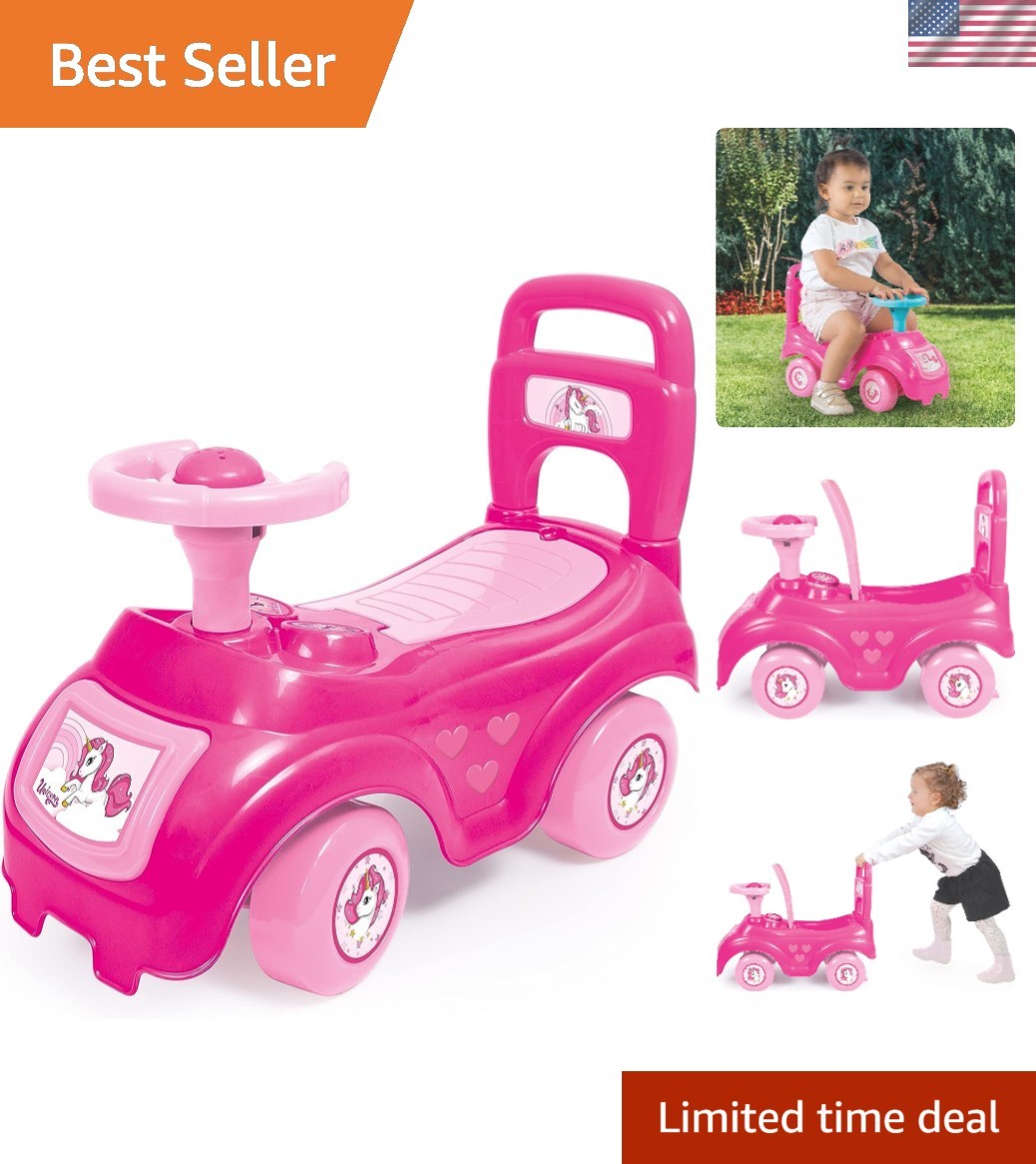 Fun & Safe Pink Unicorn Ride-On with Storage – Perfect for Active Toddlers