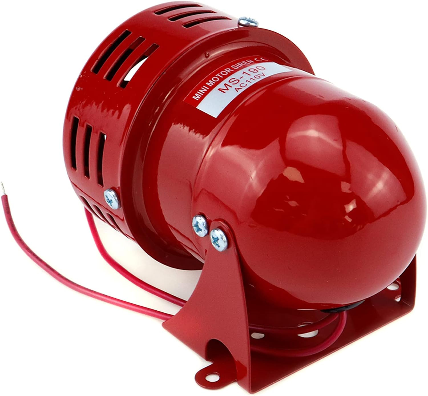 Motor Siren Red 1Pc AC 110V 114Db Industry Electric Motor Alarm Driven Siren, Ho