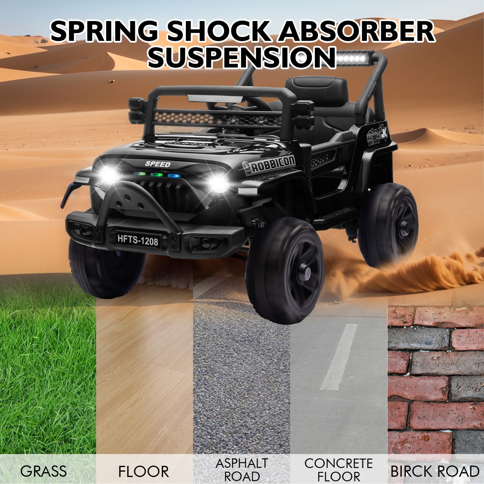12V Electric Car Ride On Truck for Kids w/ Remote, Powered Wheels Toys, Black