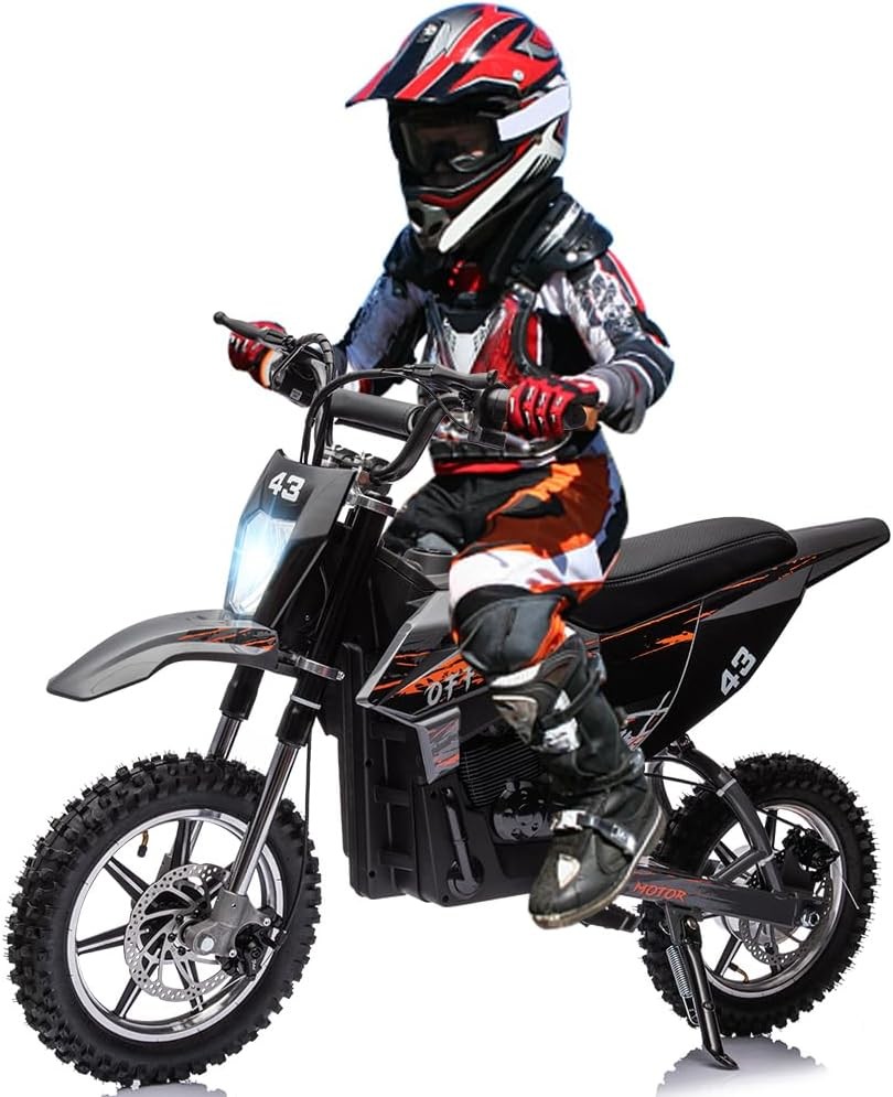 36V Electric Dirt Bike for Kids Ride on Motorcycle Brushed Motor + LED Headlight