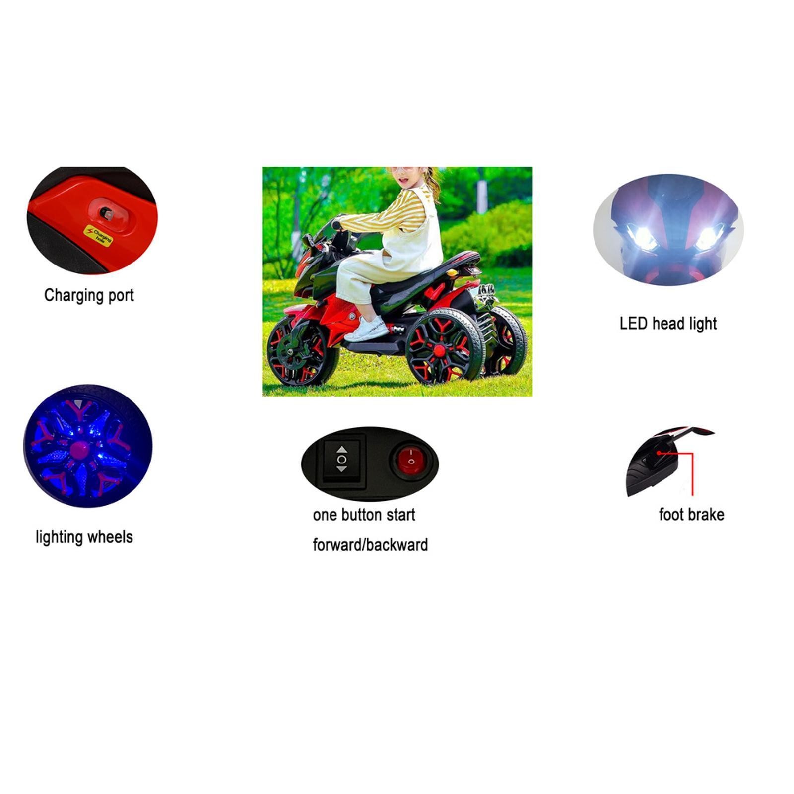 Manual Throttle Ride on Kids Bikes Riding Toys with PU Seat and Foot Brake for