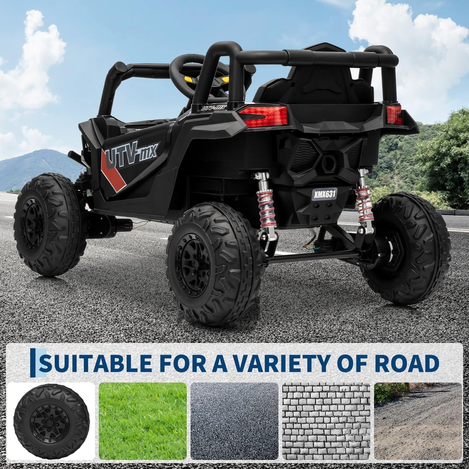 12V Kids 2WD Switchable Ride On Car Truck Electric Off-Road UTV with Remote