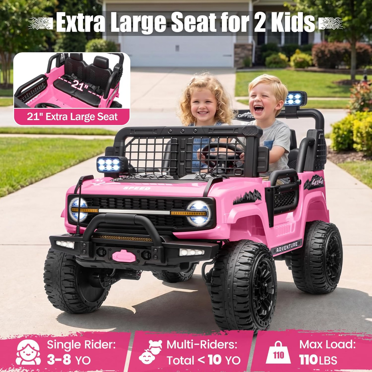 24V 800W 4WD Kids Ride On UTV 2 Seater Electric Off-Road Car with Remote Control