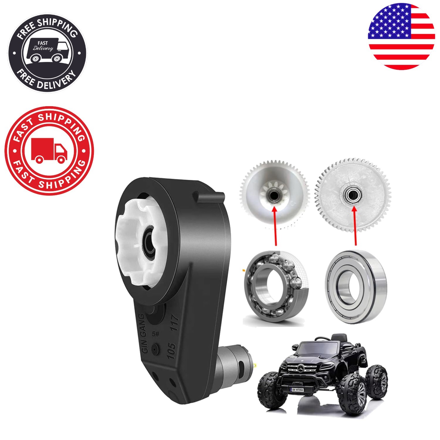 High Torque 24V Motor 200W Gearbox – Upgrade for Kids’ Ride-On Vehicles