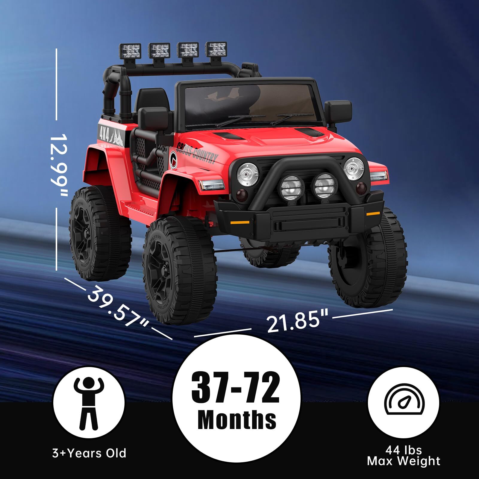 2-seat Kids Off-Road Vehicle Ride On Toys with Parent Remote Control Music LED