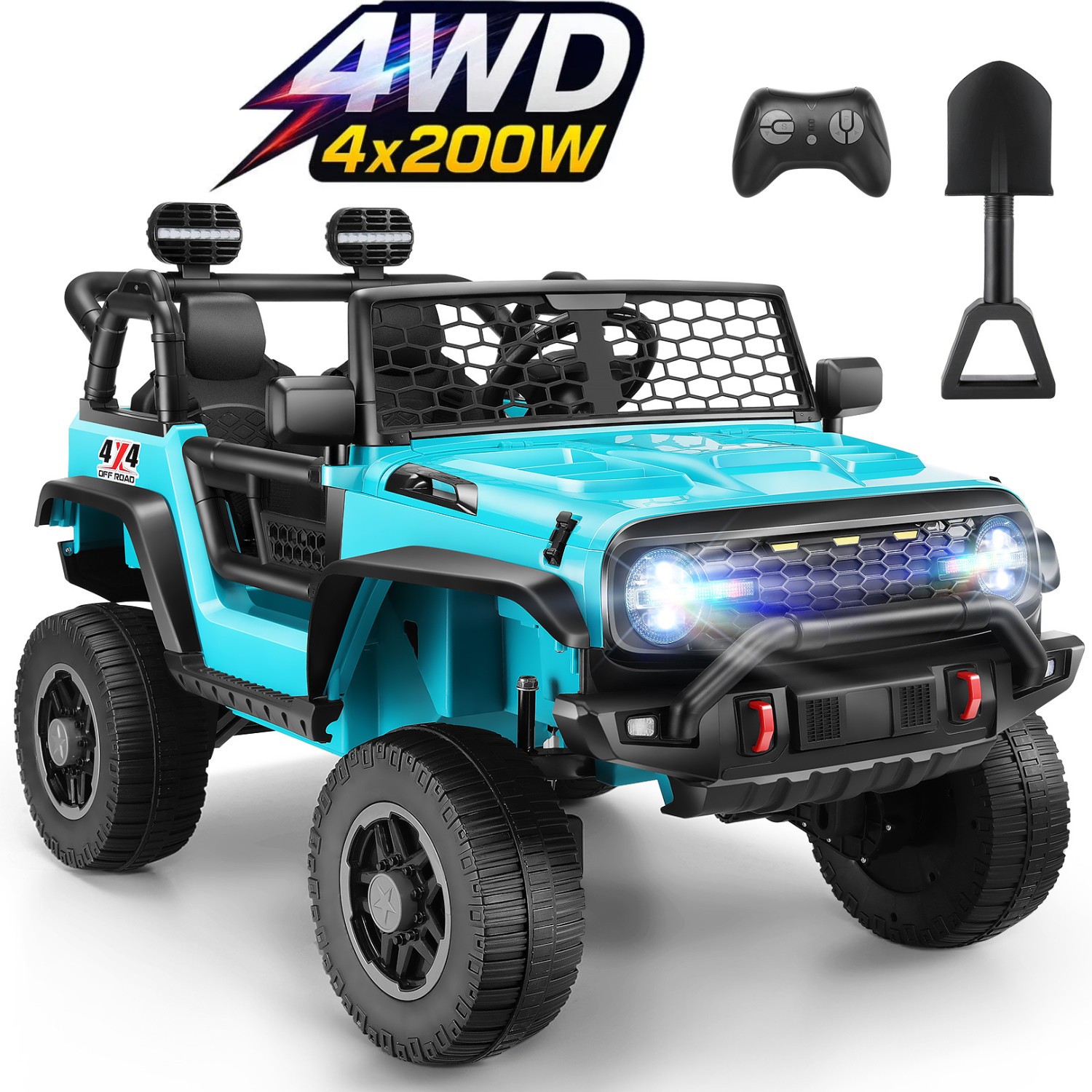 24V Ride on Car 4X4 2 Seater Electric Truck 4WD/2WD Switchable w/Remote Control-
