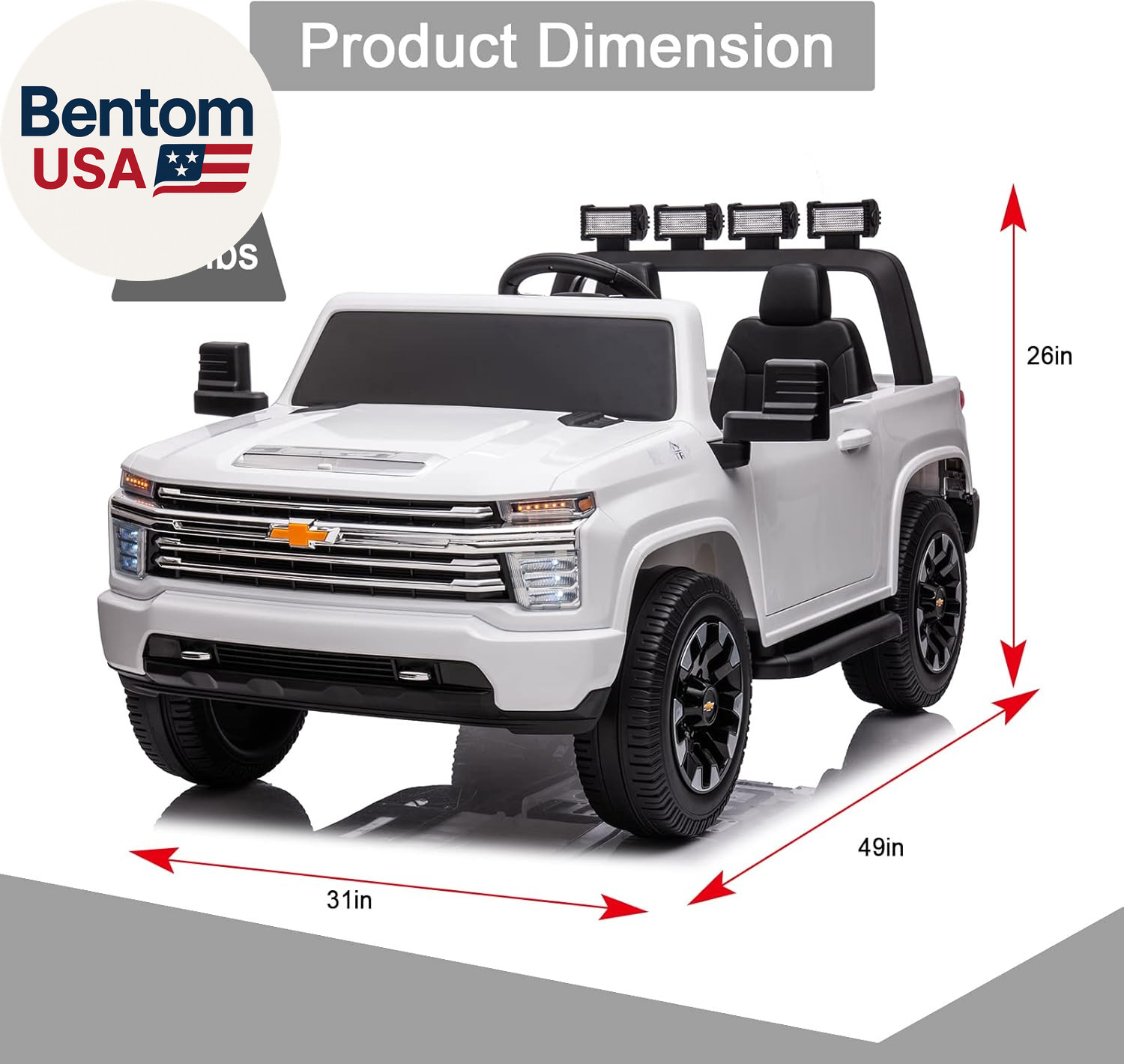 24V 4WD Kids Ride on Car for Big Kid, Battery Powered Licensed Chevrolet Silvera