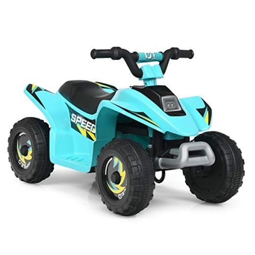Kids ATV, 6V Battery Powered Electric Quad, Forward/Reverse Switch, Rear Blue