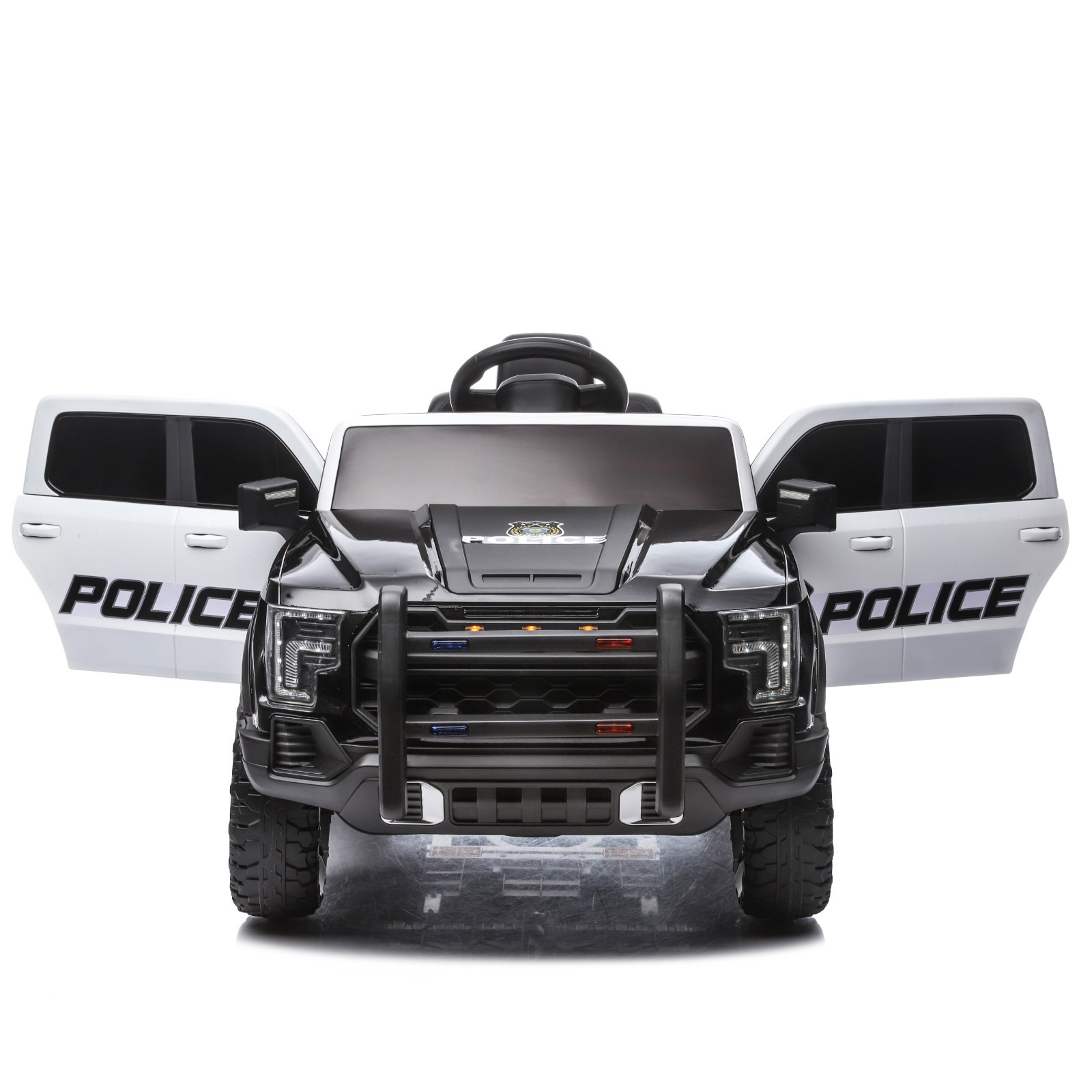 Kids Ride On Police Car 12V Dual Motors Remote Control Music Lights