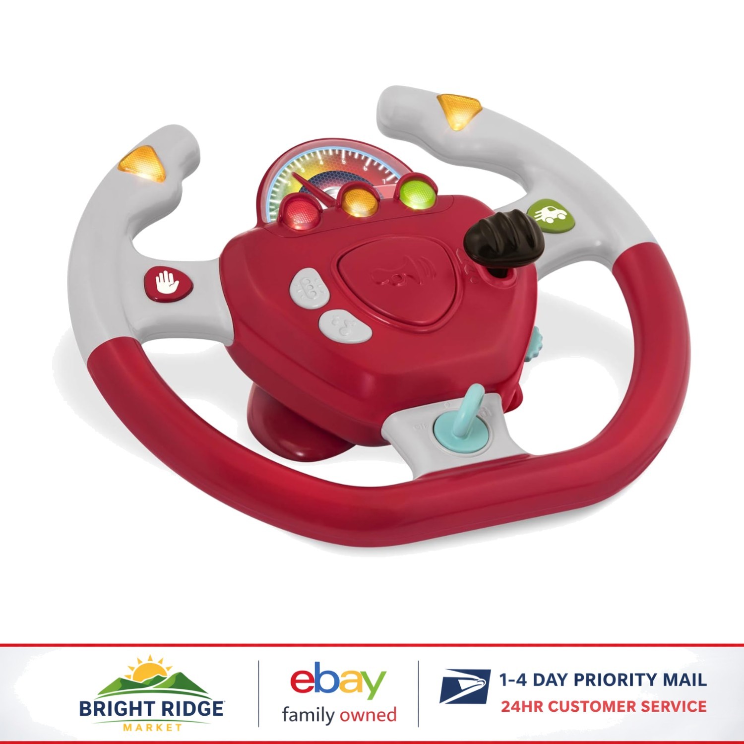 Pretend Play Steering Wheel for Children with Educational Motor Skill Benefits