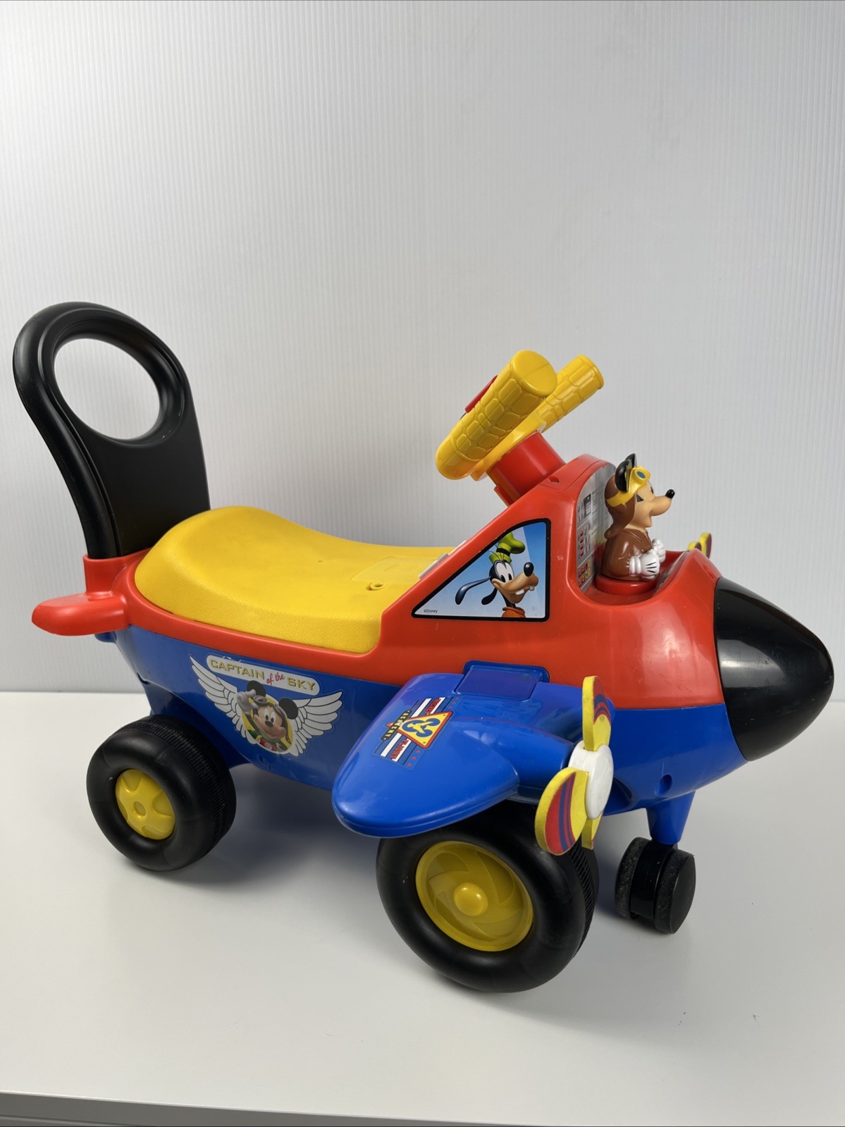 Kiddieland Disney Lights and Sounds Toddler Ride-On Mickey Mouse Plane WORKS
