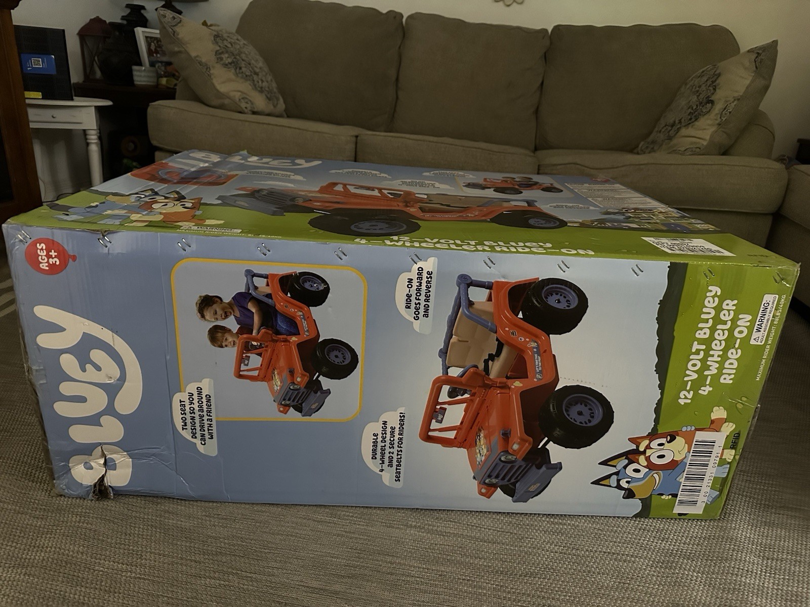 12V Bluey 4-Wheeler Ride-on, Battery Powered Car for Kids with Sounds, Ages 3+