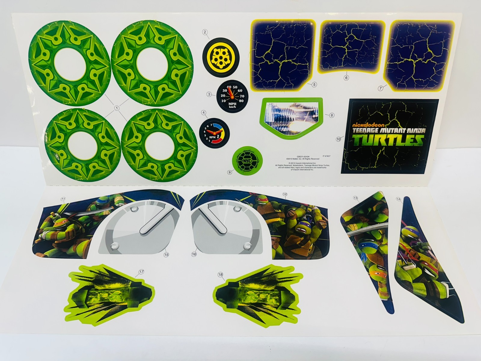 Genuine OEM Power Wheels Ninja Turtles Lil Quad Label Sheet # CBG71-0310A