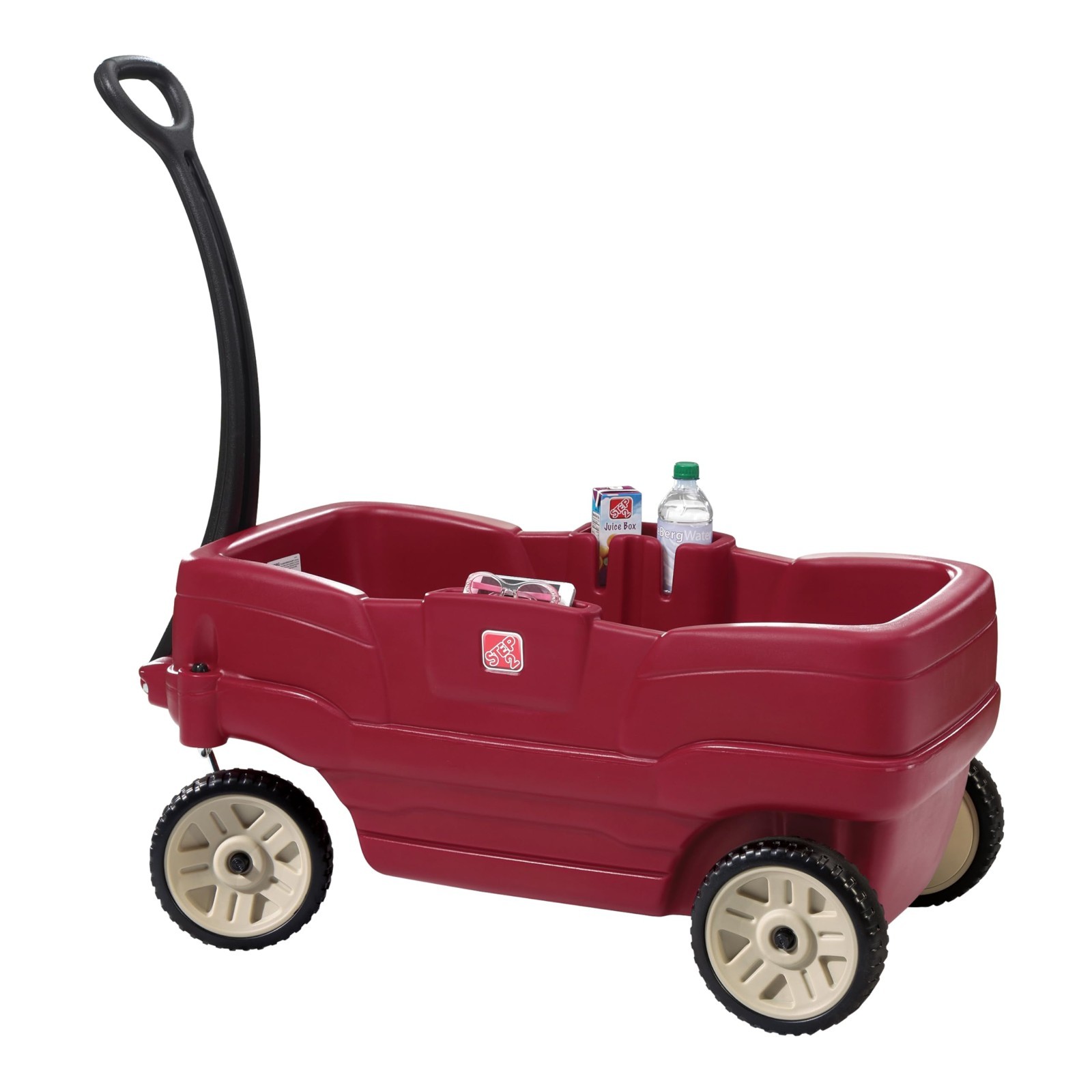 Kids Ride On Wagon, Durable Plastic Stroller Substitute, Seat Belts, Max 75 lbs,