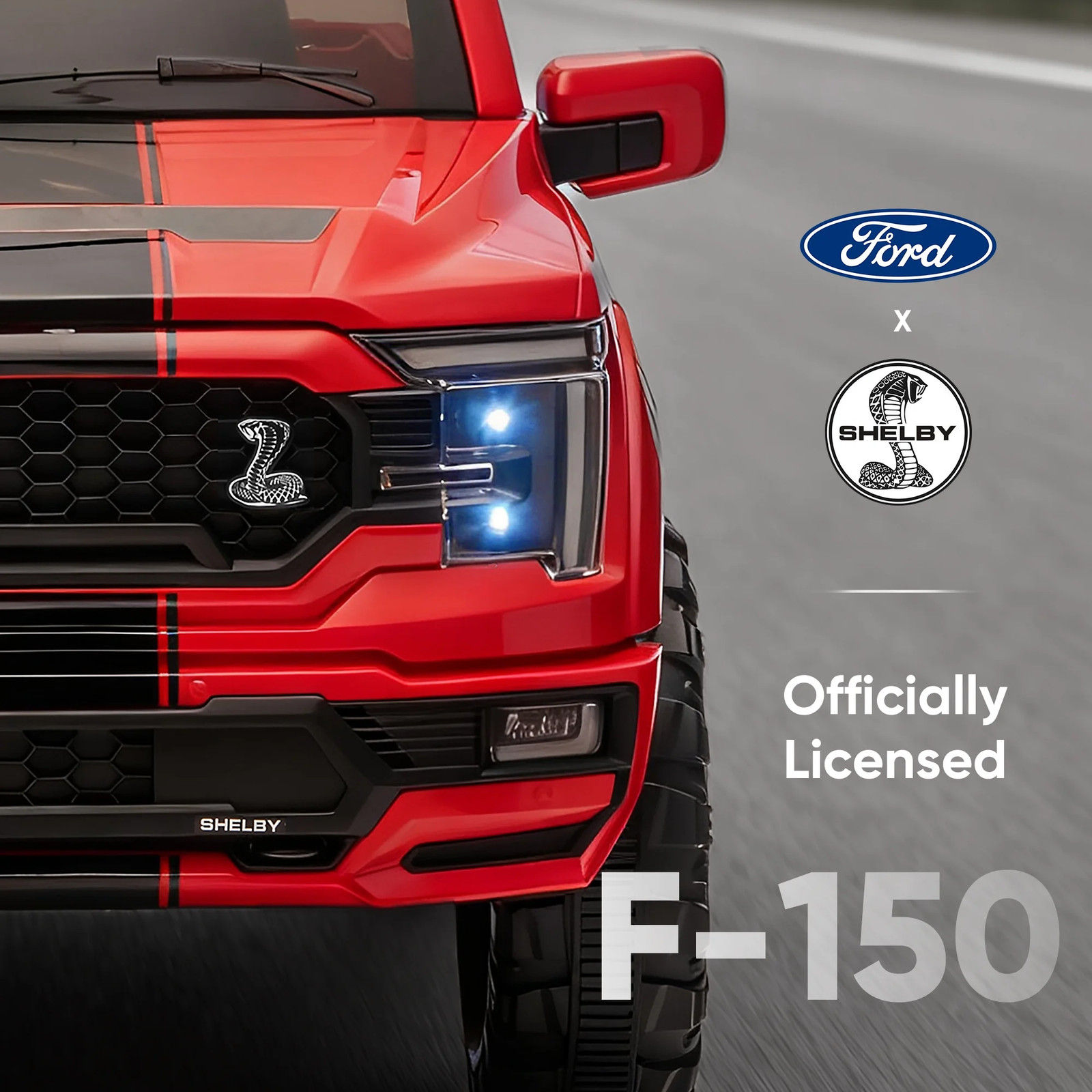 Electric Licensed Ford-Shelby F-150 12V Ride on Truck Kid Car Toddlers Remote Re