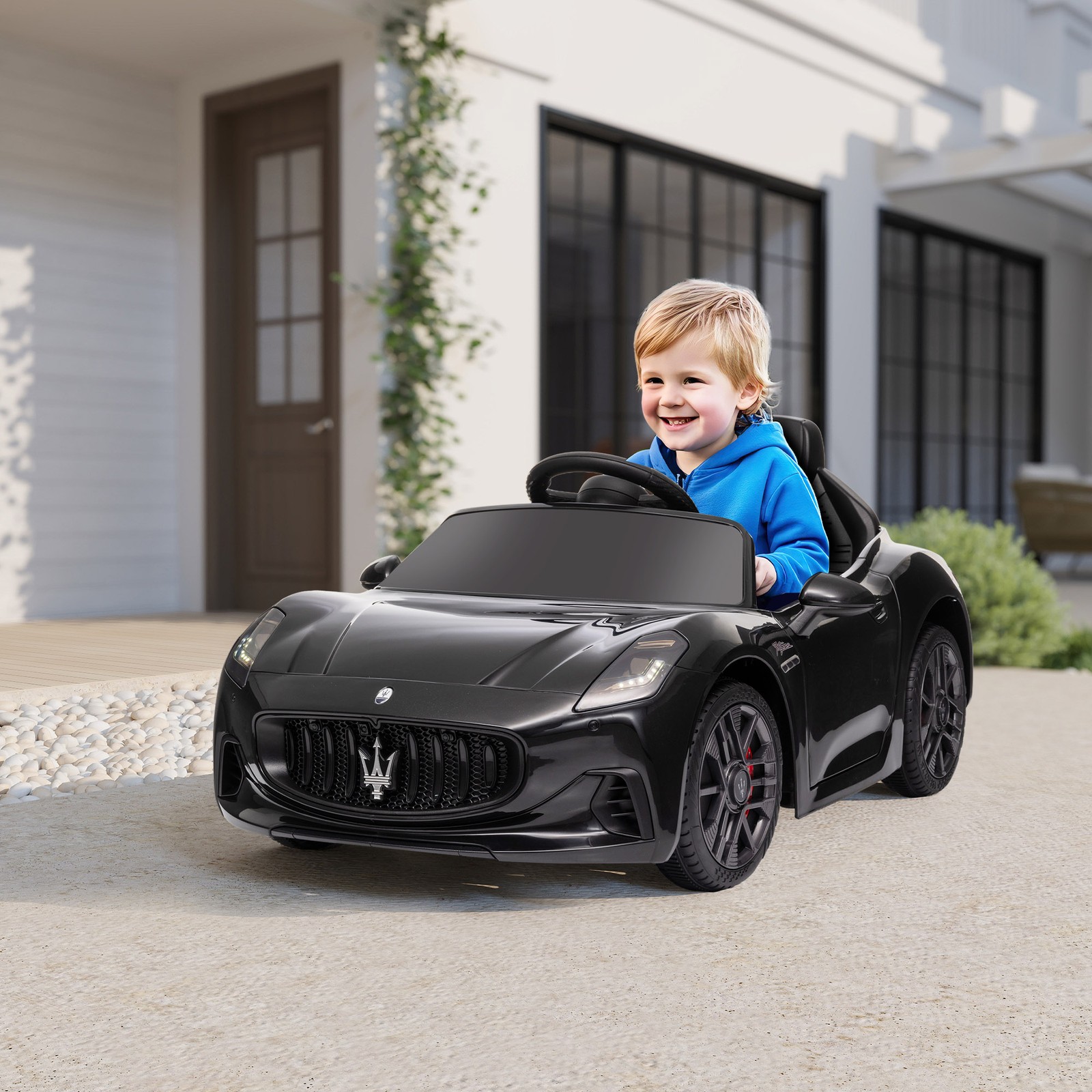 Maserati Gran Turismo Licensed 12V Kids Electric Car, Black