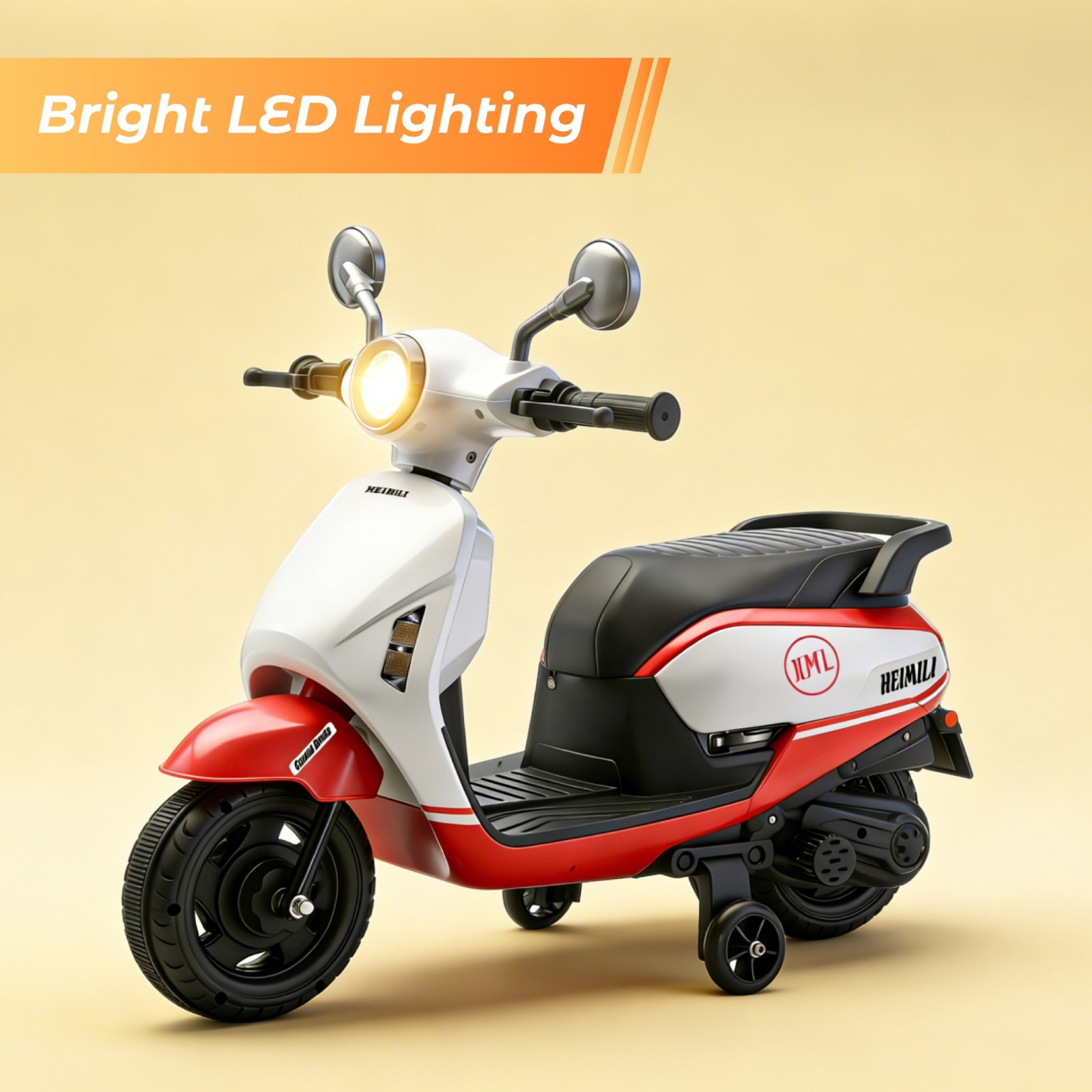 Red 6V Kids Electric Motorcycle ride on Motorbike Age for 1-4 w/ Training Wheels
