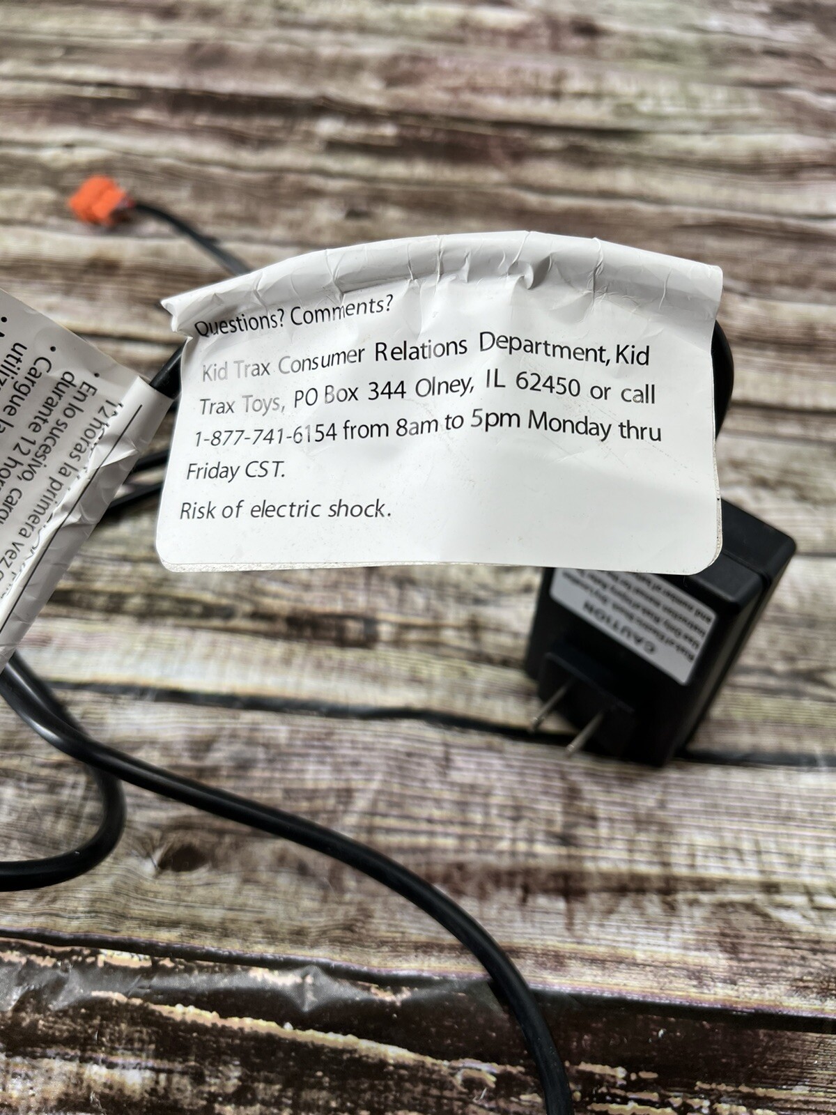 7 Volt Replacement Children Ride On Charger for Kid Trax Car Model SL06-07-11