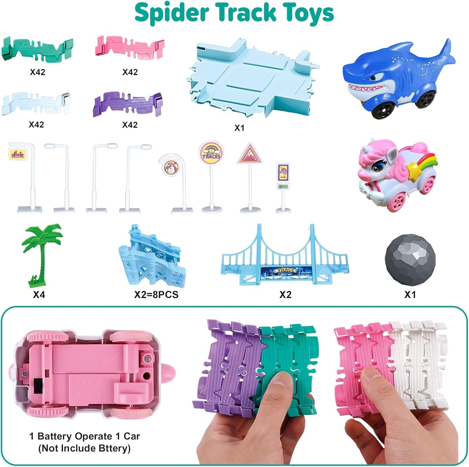 Car Toys for Kid 4-6, 194 PCS Race Car Track for Kids Ages 4-8, Monster Truck…