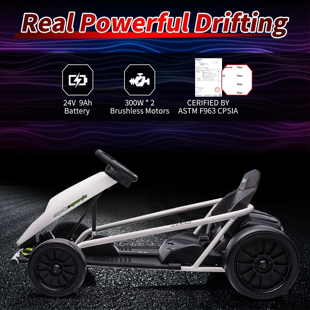 24V Kids Ride On Go Kart 9Ah Battery 250W*2 Motors Electric Riding Go Kart Toy