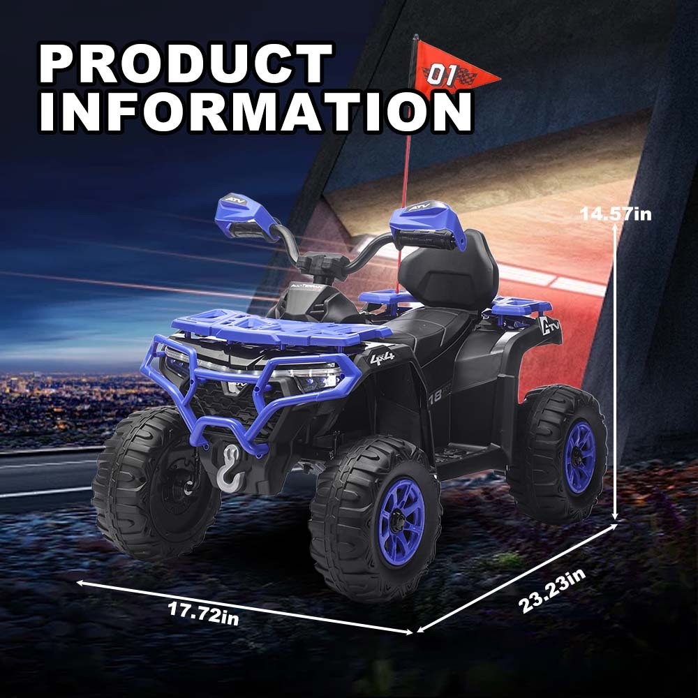24V ATV Toy Cars for Kids Ages 3-8 Ride On Electric Vehicle
