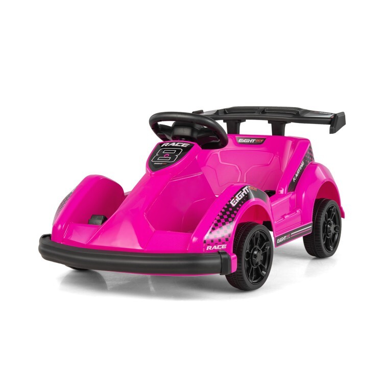 Go Kart Kids 6V Battery Powered Ride On Toy w/ Remote Control & Safety Belt Pink