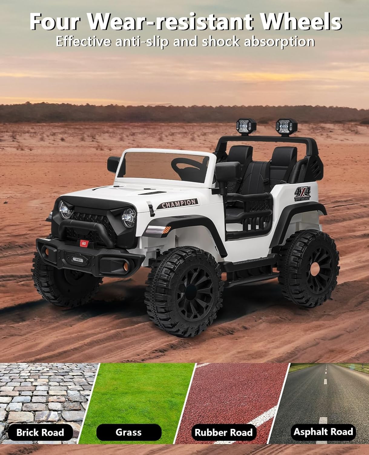 24V 2-Seater Ride-On Truck for Kids, 24V/7AH Dual Motors, Remote Control, MP3