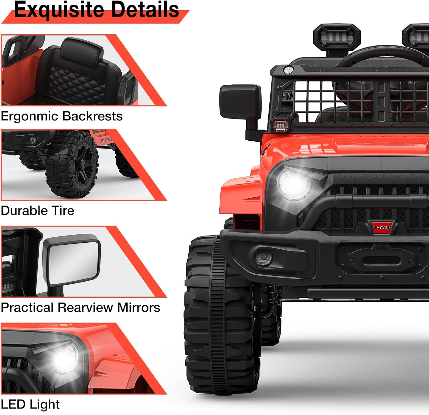 12V Kids Electric Ride on Truck Car W/Parent Remote Control, Spring Suspension,