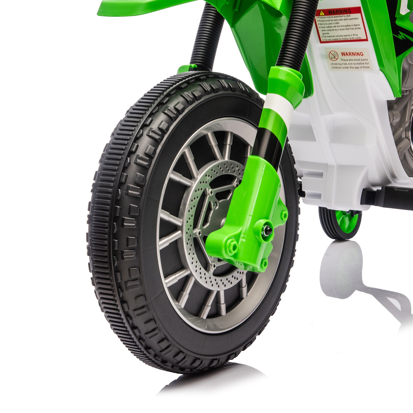 12V Kids Ride On Motorbike Motorcycle Dirt Bike with Music,Training Wheels Green