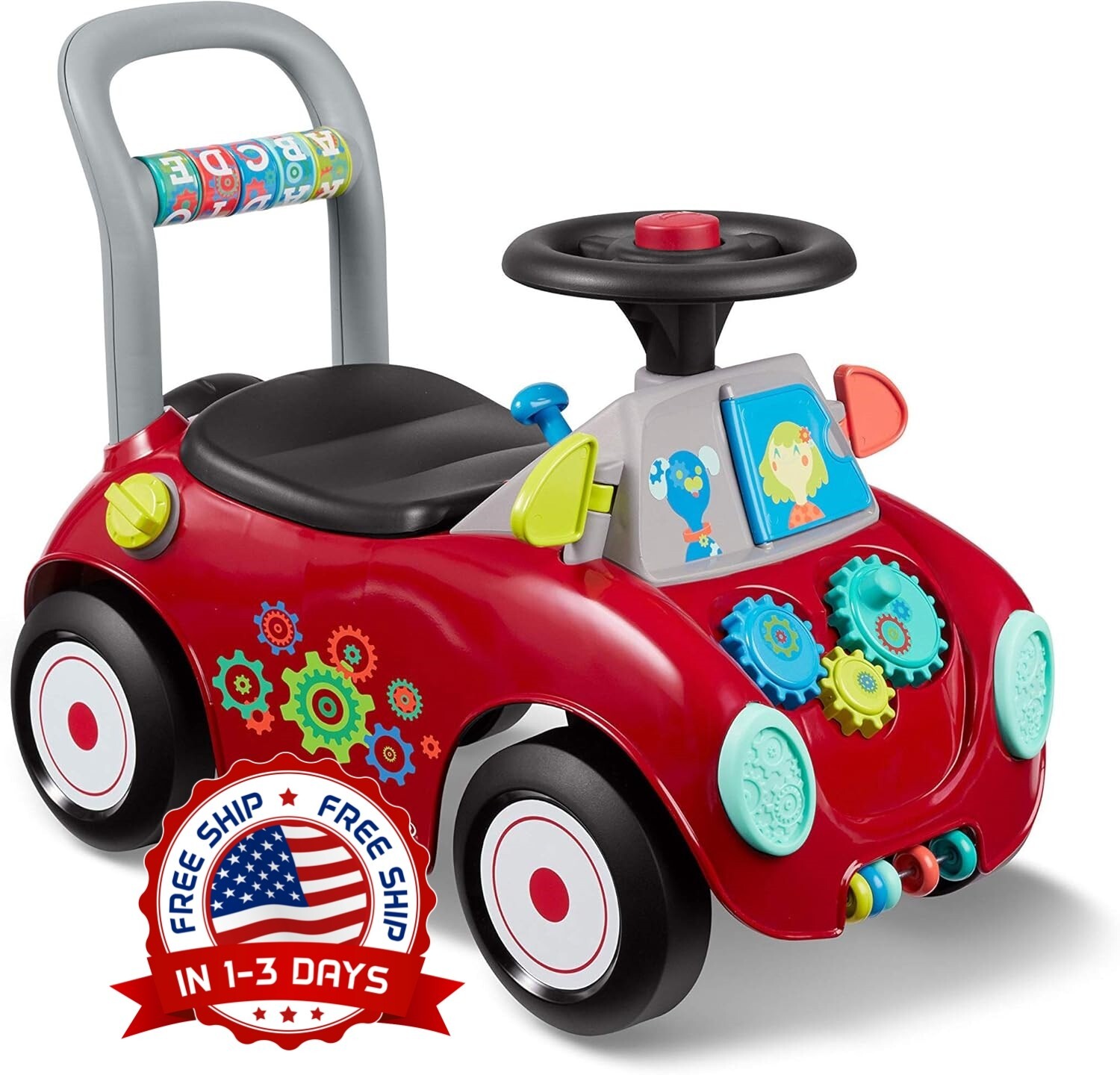 Carro Carrito De Empujar Para Niños Niño Niña Con Bocina Musica Almacenamiento