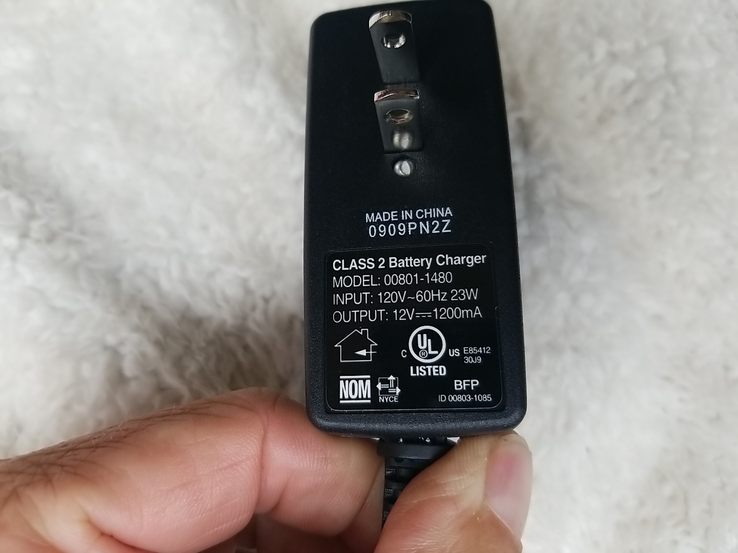 Power Wheels Grey 12V Grey Battery Charger 00801-1480, 00801-1778, 00801-2101