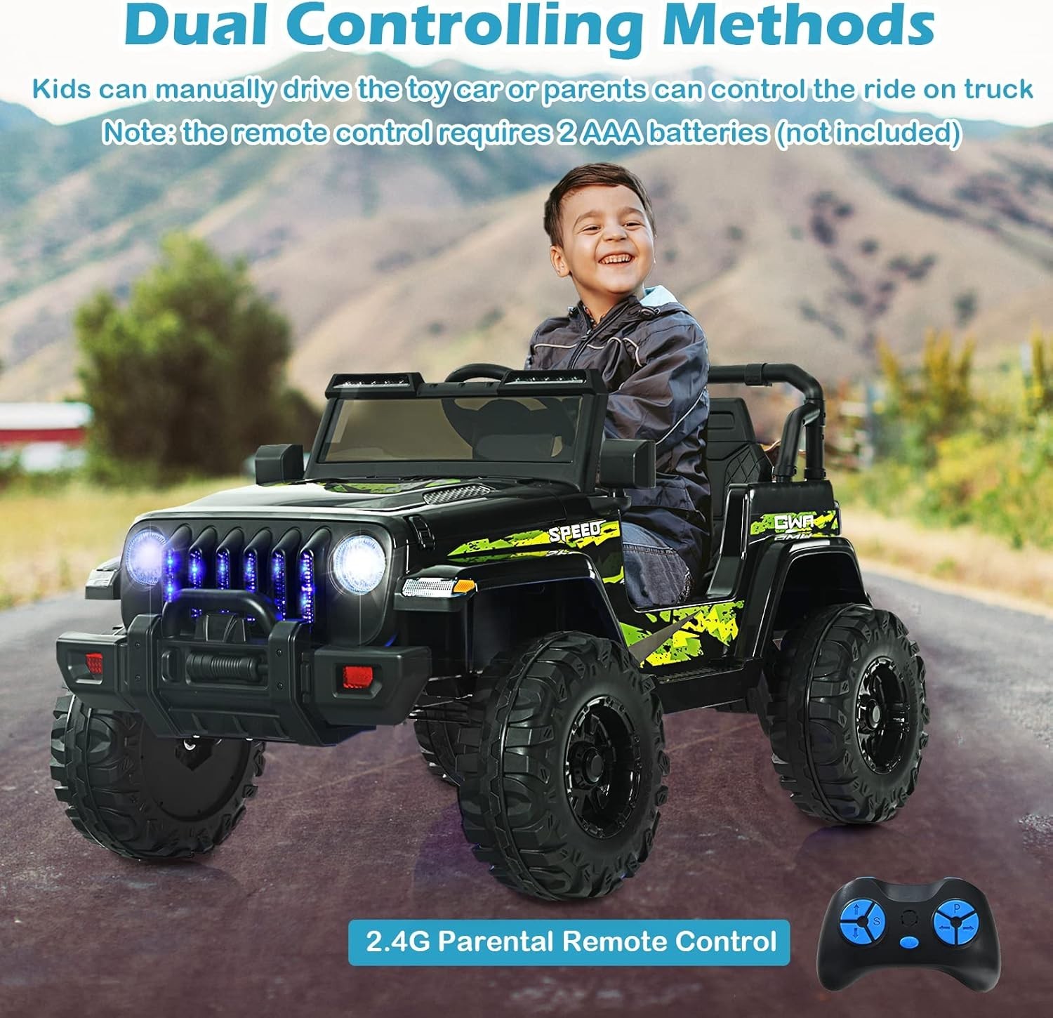 Kids Electric Car with Remote Control & Adjustable Seat Belt