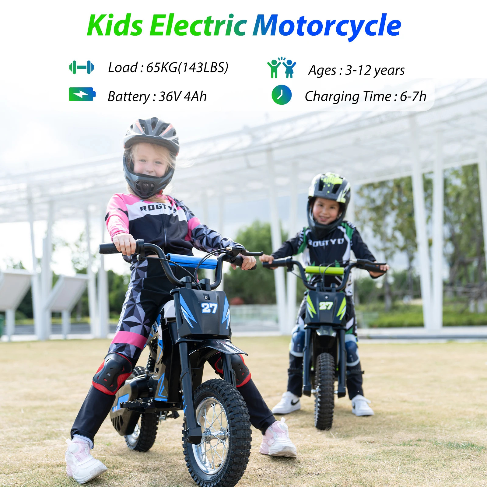 R9X Kids Electric Motorcycle, 25km/h, Range 15km, 36V RC