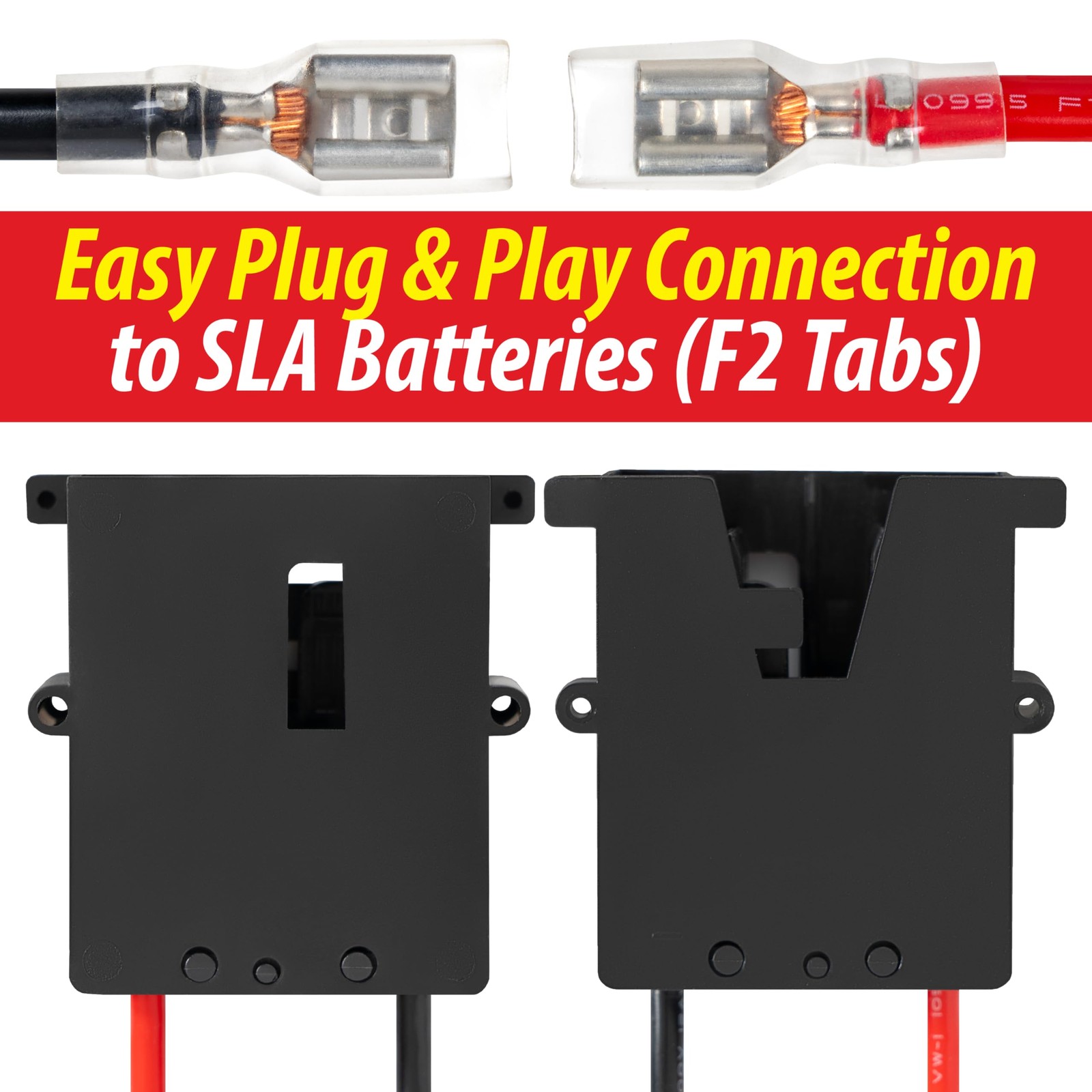 12V Battery Wire Harness Connector with Dual Fuse Protection – Extra Safe Rep…