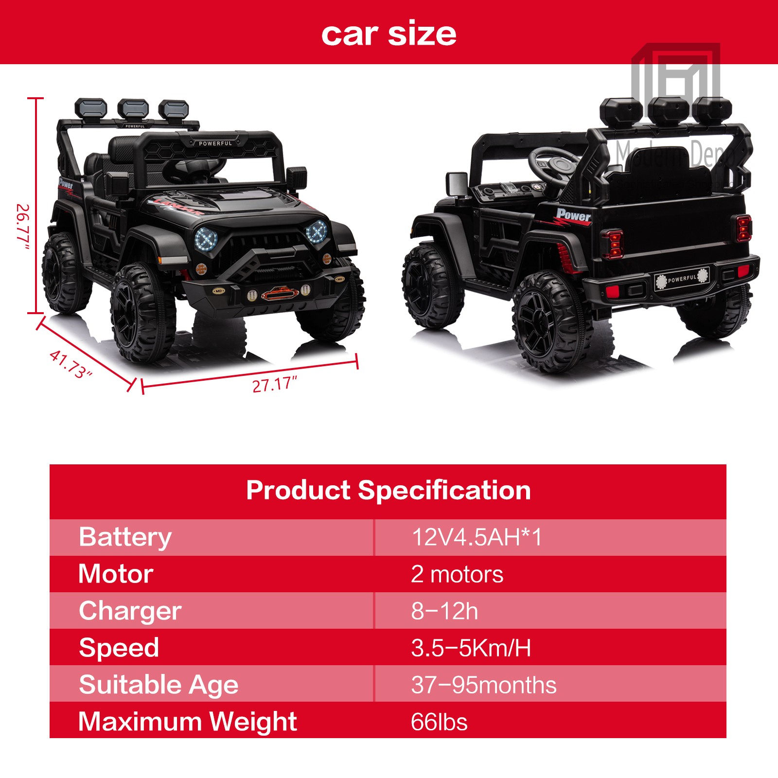 12V Electric Kids Ride On Truck W/ Remote Control DIY Sticker 2 Motor MP3 Player
