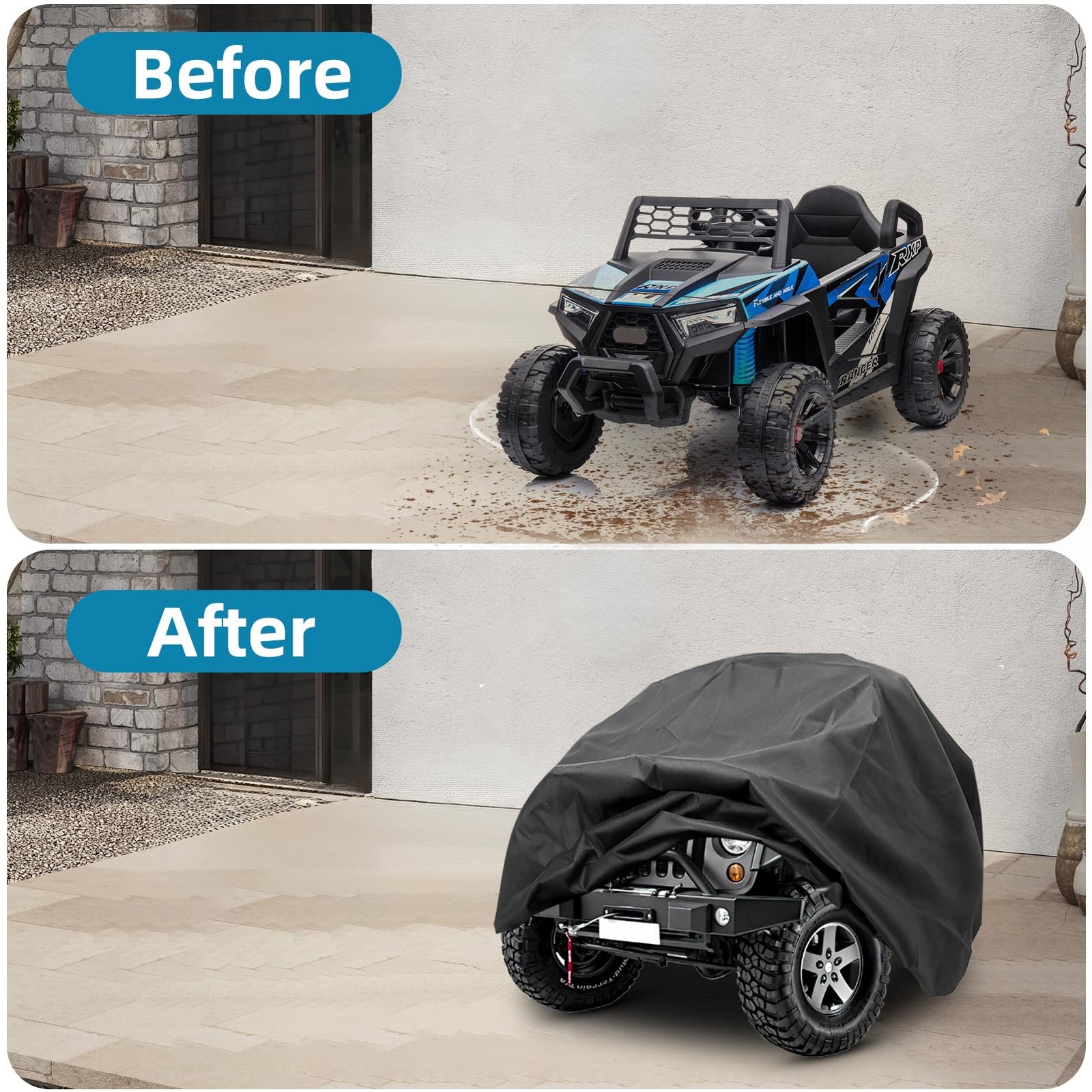 Kids Car Cover – Ride-On Car Truck Cover Waterproof, 420D Kids Ride on Toys w…