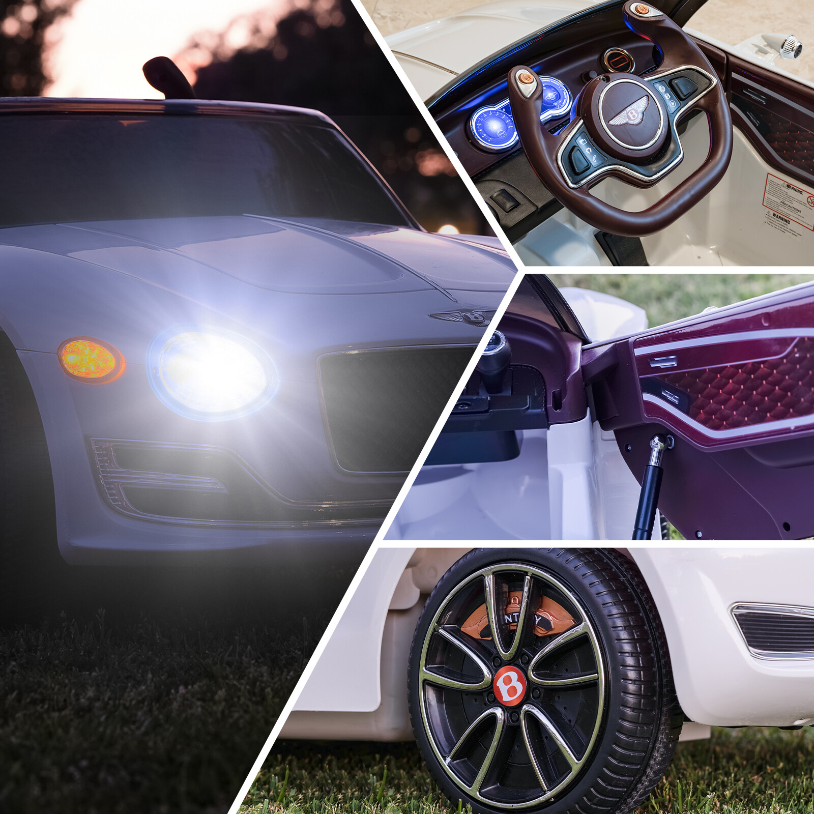 Electric Ride on Car LICENSED Bentley Style 12V Battery Powered w/Remote Control