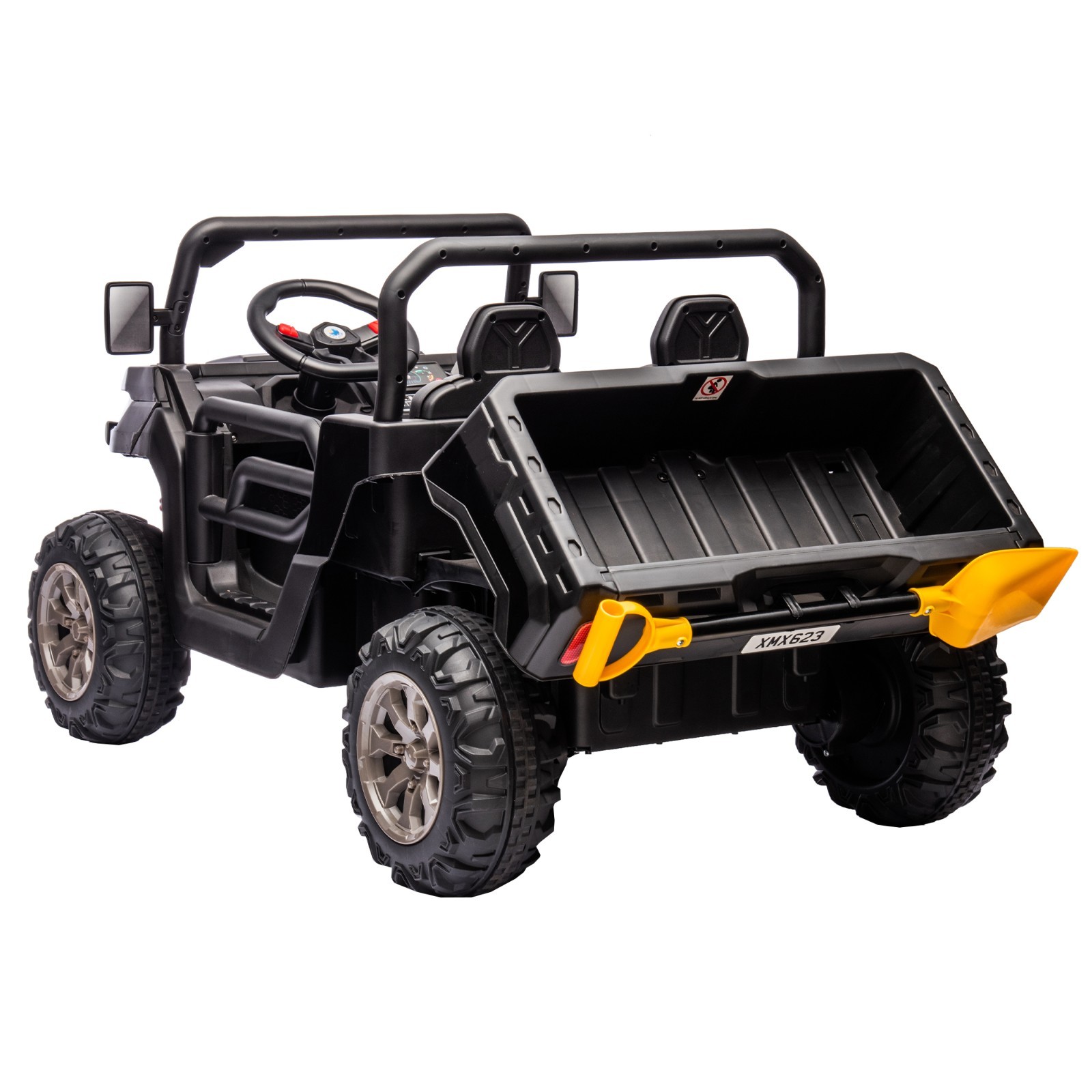 24V Kids Electric Car Truck, 2 Seater Ride on UTV Toys w/Dump Bed, Remote,LED
