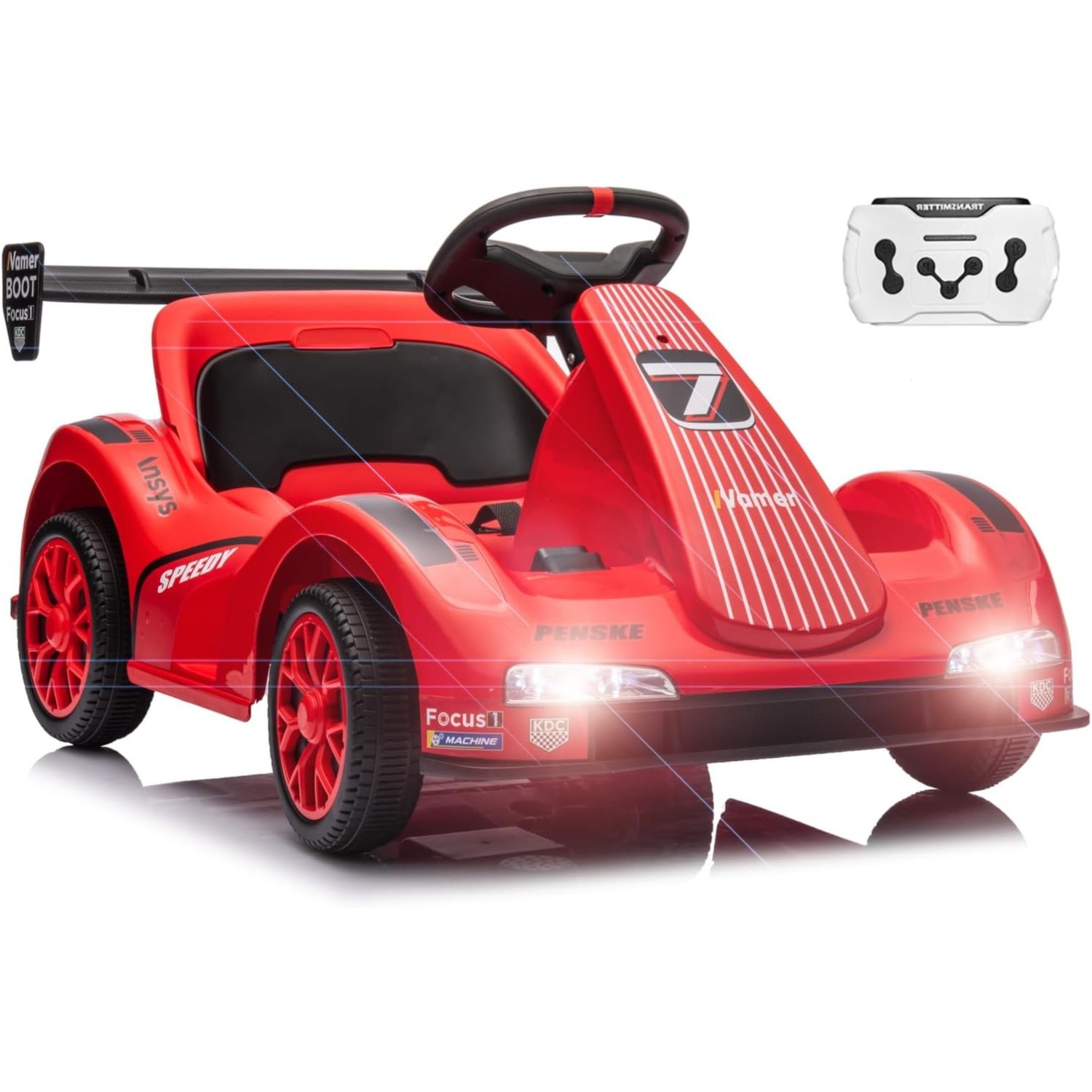 6V Electric Ride-on Racer Go Kart for Kids With Remote Control & Pedal Operation