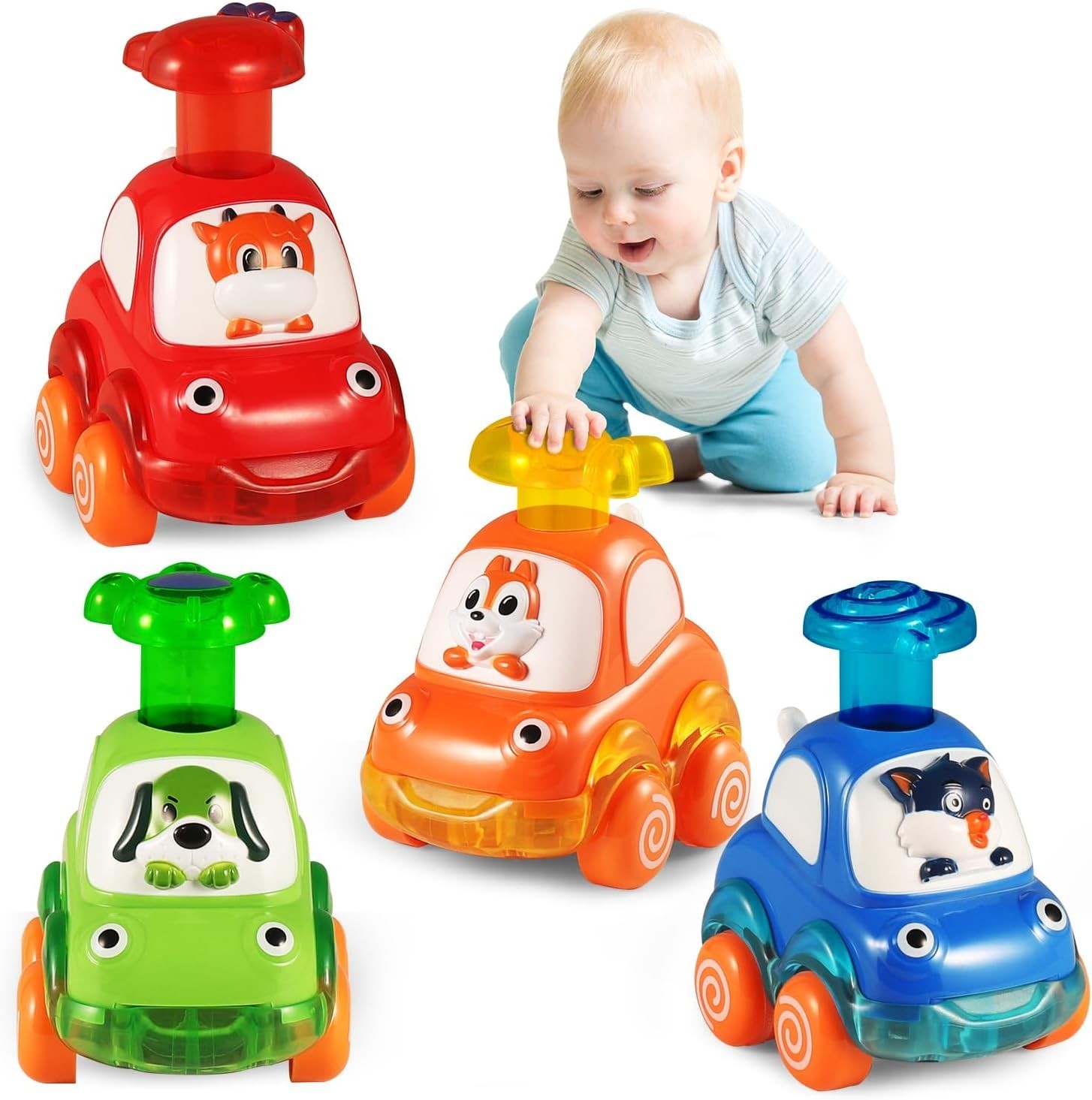 Press & Go Animal Cars for Toddlers – Safe and Educational Fun for Ages 1-3