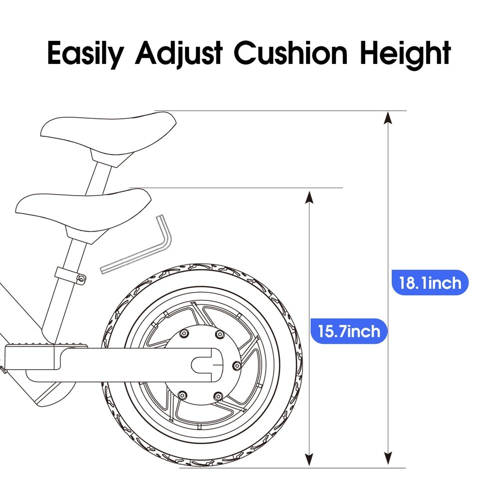 Hiboy BK1 Electric Balance Bike, 12″ Wheels, 100W Motor, Adjustable, White