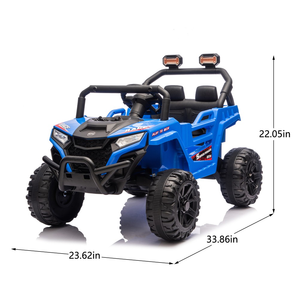 12V 2WD Kids Ride On UTV W/ 2.4G PC,Anti-Collision Bar,High Chassis,Anti-Slip